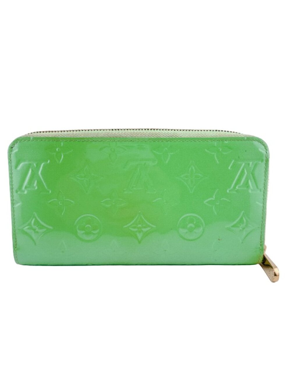 Louis Vuitton Zippy Wallet Monogram Vernis Gummy Apple Green Zip Around Patent